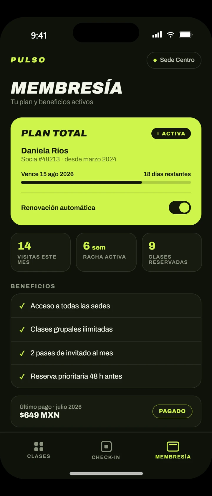PULSO — membresía